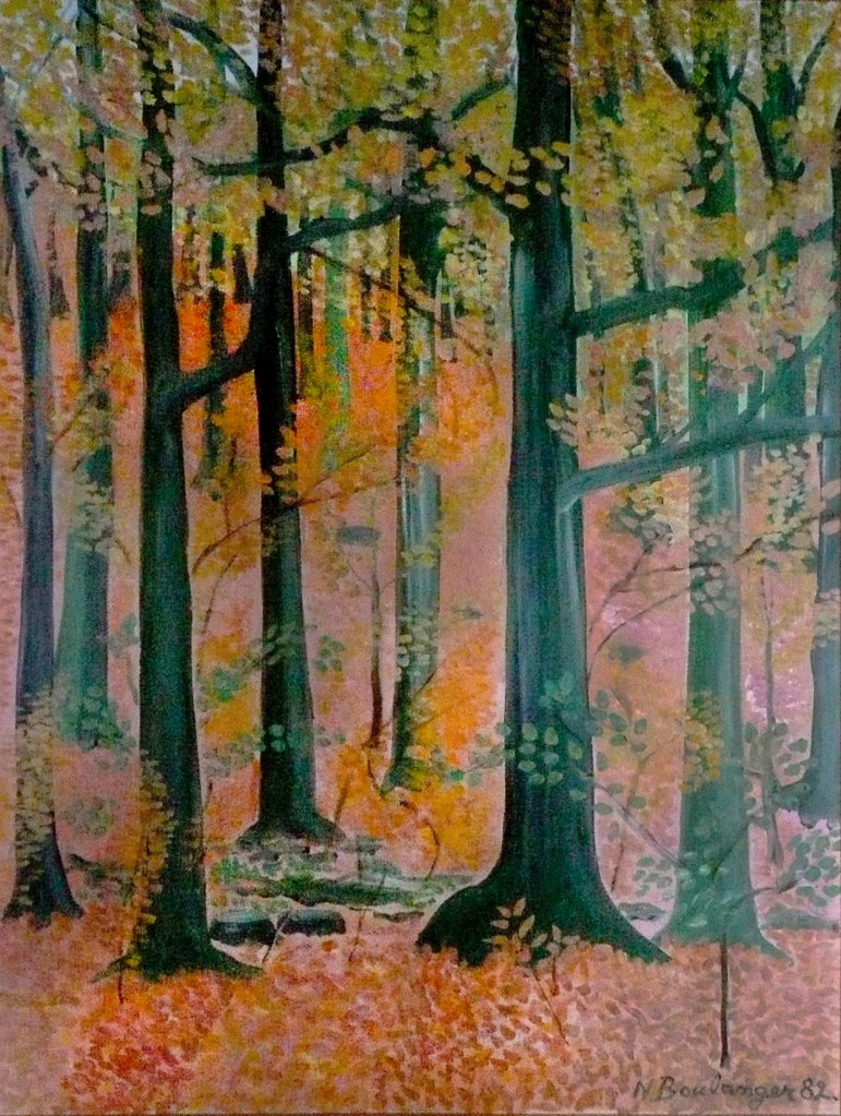 Nicole Boulanger peinture extérieur forêt