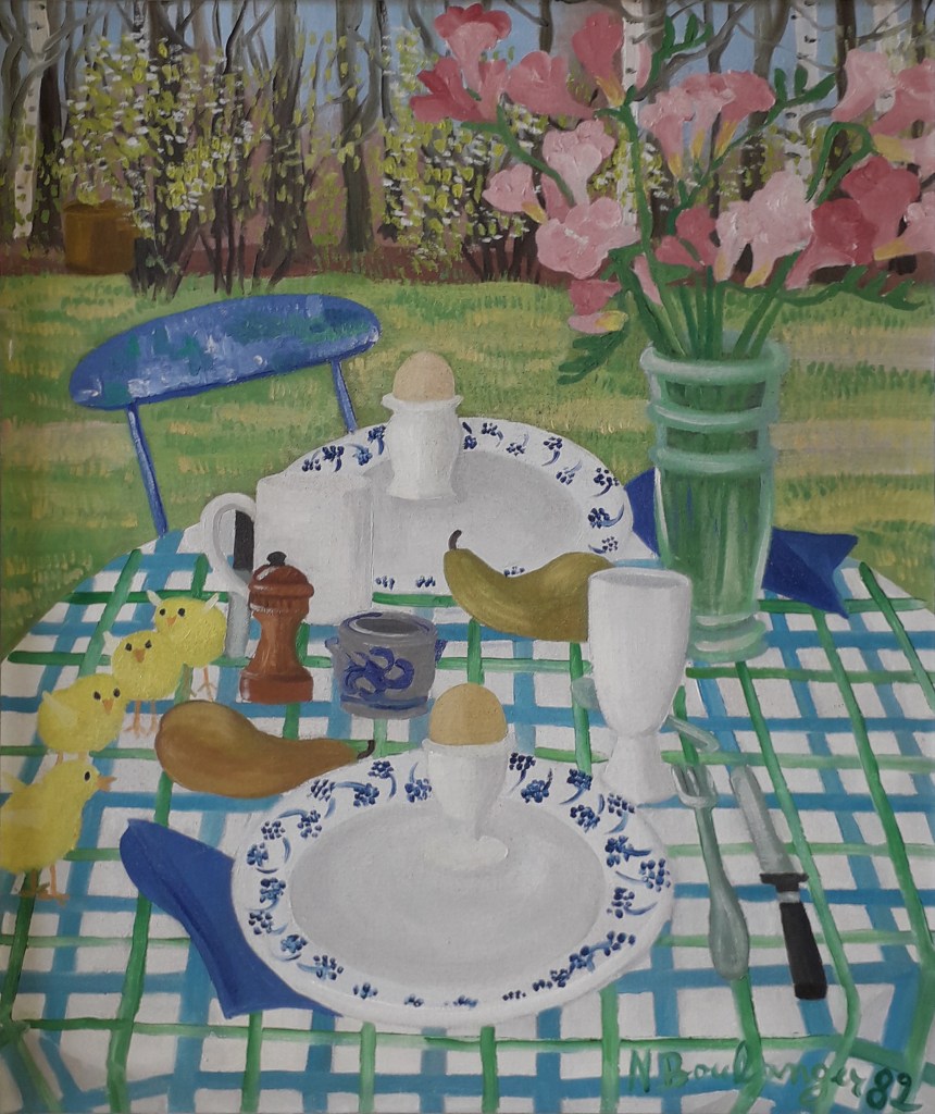 Nicole Boulanger peinture extérieur petit déjeuner